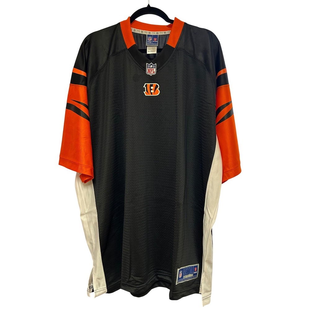 NFL Pro Line Cincinnati Bengals Jersey Mens 2XL Adult Team Black Orange‎